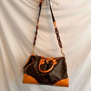 Louis Vuitton Stephen Handbag With Tortoise Crossbody Strap & Shoulder Strap.